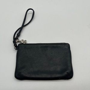 Coach Black Leather Wristlet